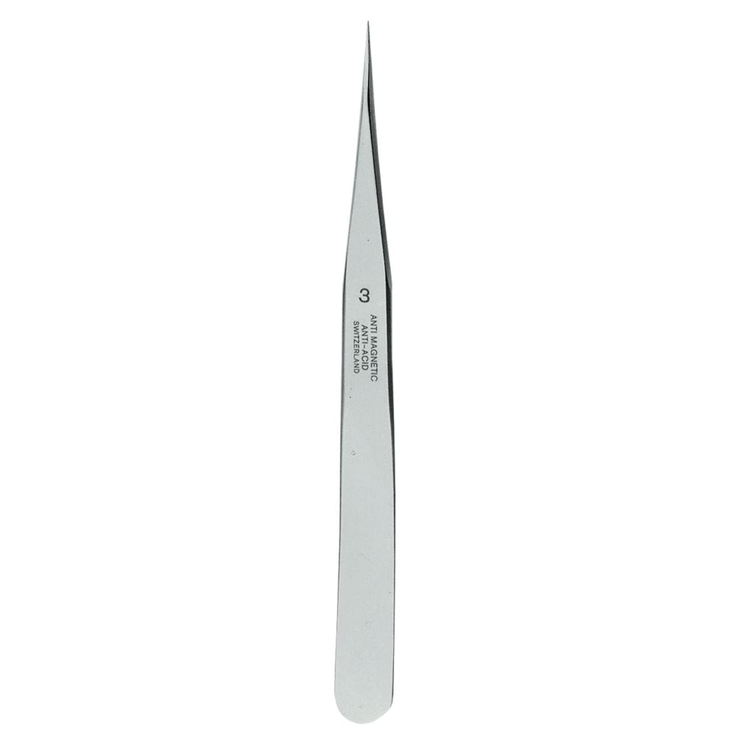 

Keiba Precision Stainless Type 3 Tweezers, Non-Magnetic, Acid-Resistant, Steel, (Straight), TS-3-S