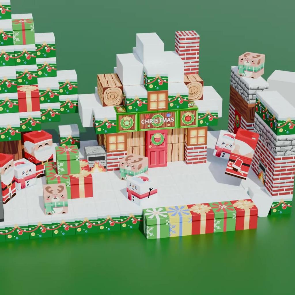 STEM Sensory Montessori Stacking Cubes Construction Set Magnetic Building Blocks Magnet Cube Mine Set Toys Birthday Gift