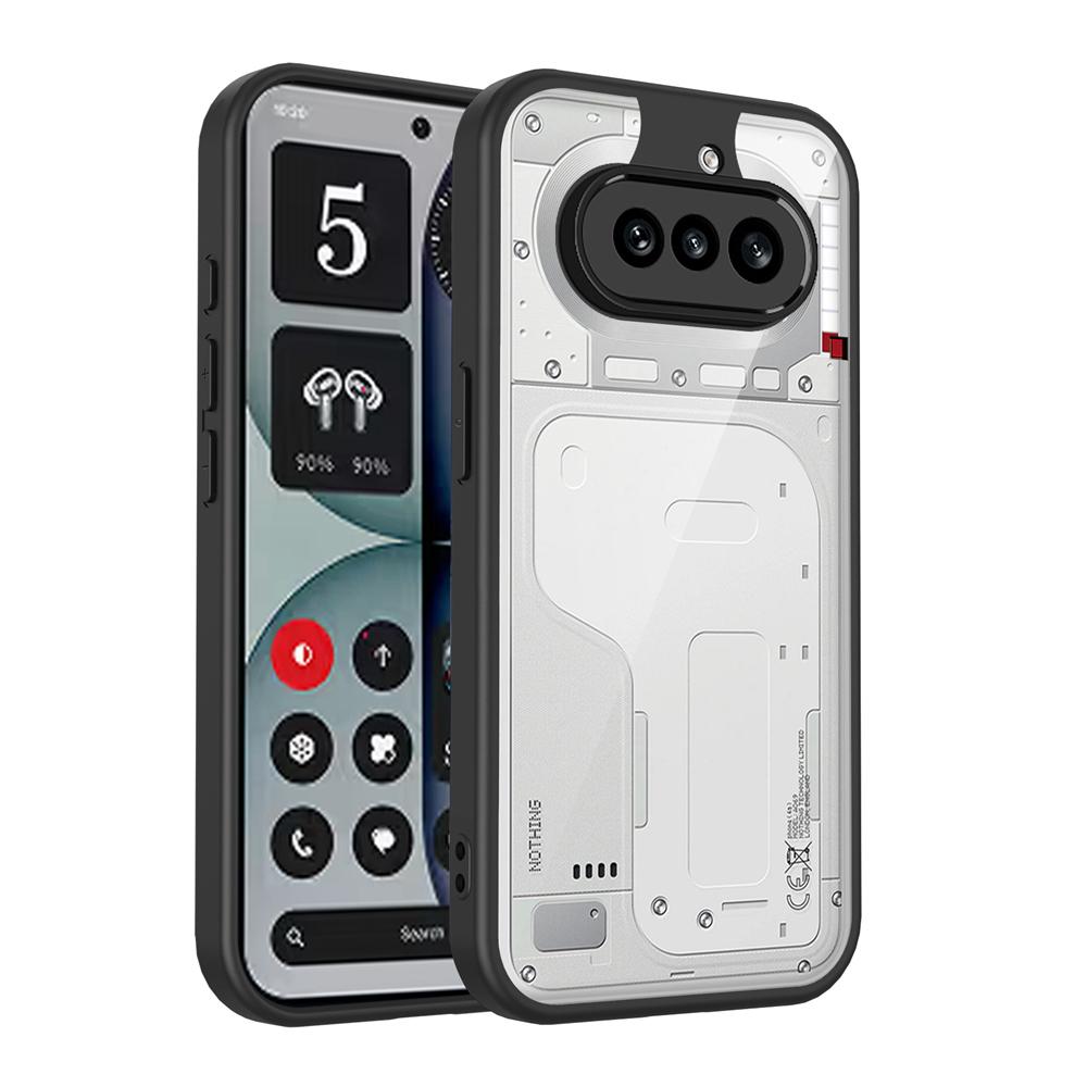 KEYSION Custodia Trasparente per Nothing Phone 4A 4A Pro Silicone+PC Trasparente Semplice Antiurto Cover per Nothing 4A Pro