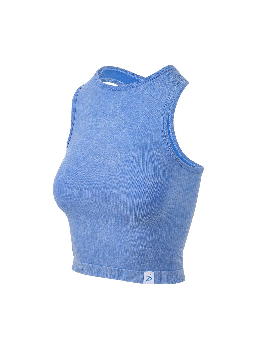 Blue Grain Washed Striped Sleeveless Sky/Free