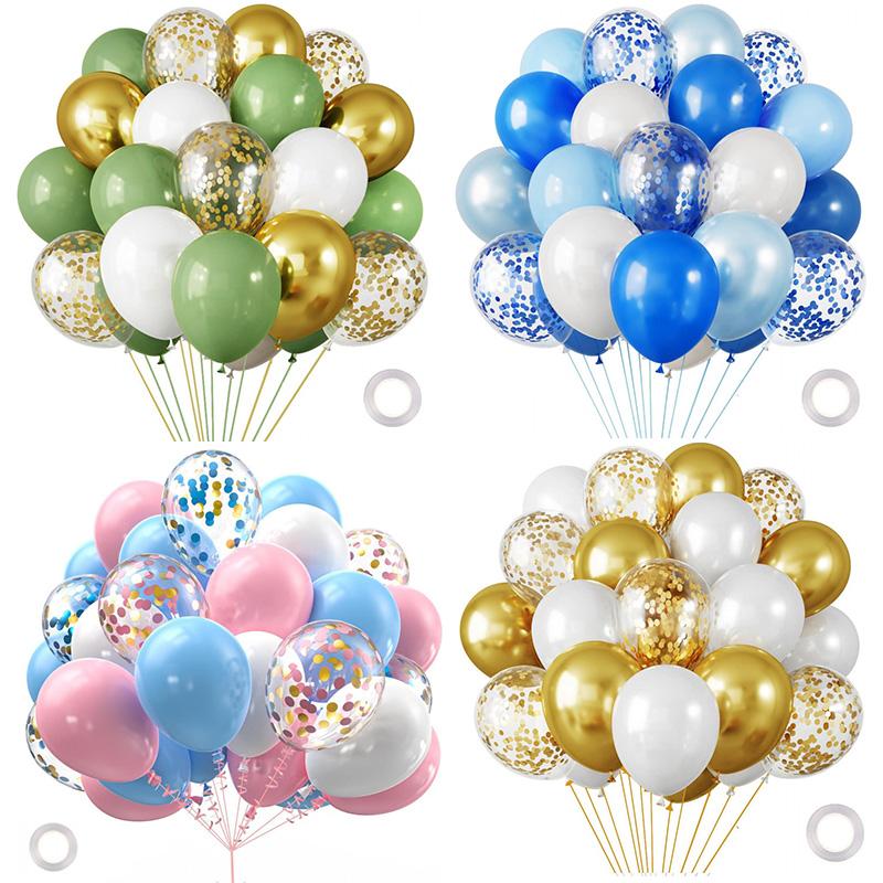 30Pcs Gold Black Metallic Confetti Balloons For Birthday Party Wedding Decoration Graduation Party Supplies Baby Shower New Year