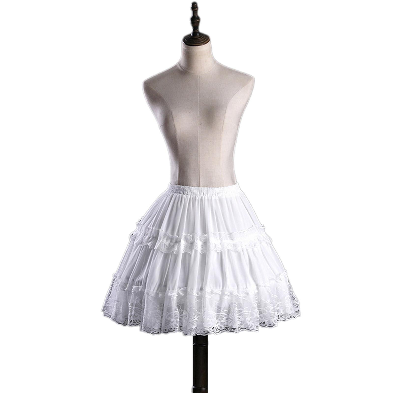 

Женская юбка для девочек с оборками и кружевной отделкой, многослойная сетка, 2 регулируемых кольца, короткая юбка-комбинация, кринолины, нижняя юбка