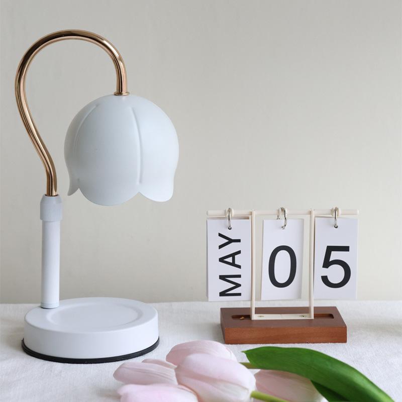 Minimalist Lily of the Valley Wax Melt Lamp Luxury Modern Candle Warmer Aromatherapy Light Bedroom Night Light Gift Ambient Lamp