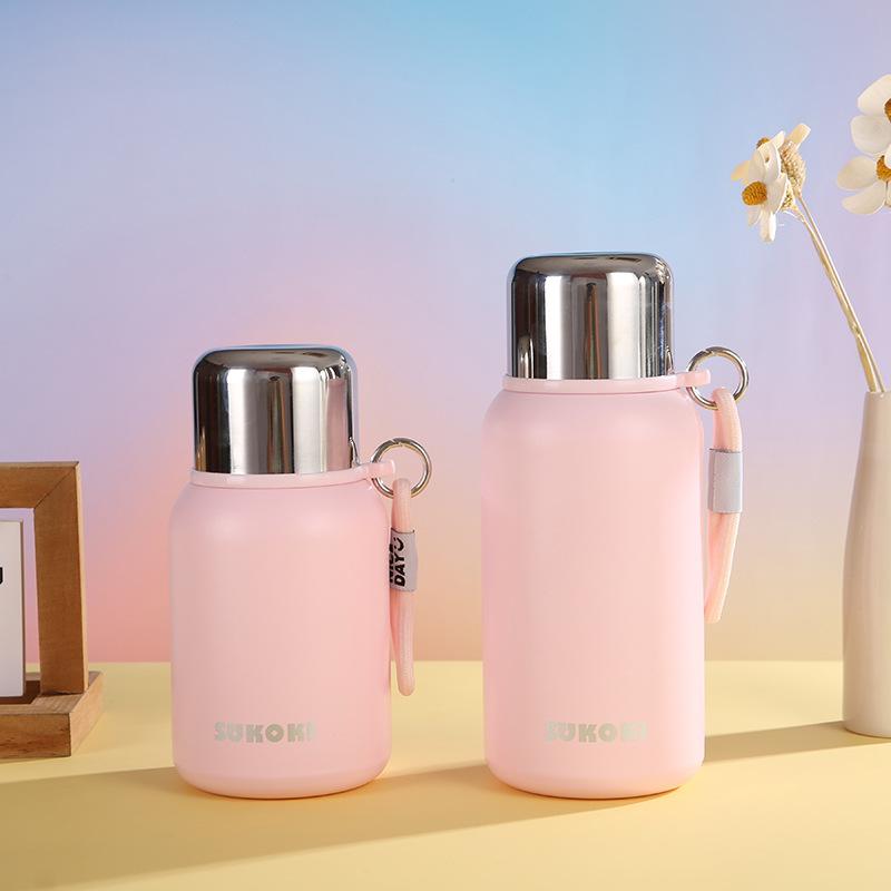 Nový nerezový kompaktní termoizolační hrnec Dvojité použití Vysoký vzhled Dámský pohár na vodu Venkovní přenosný termohrnek