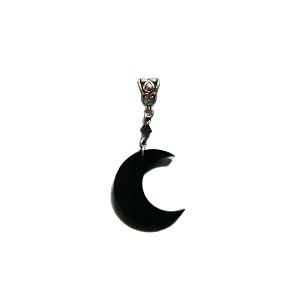 Temperament Gothic Black Crescent Moon Pendant Velvet Collar Necklace for Women Halloween Party Witchcraft Jewelry Accessories