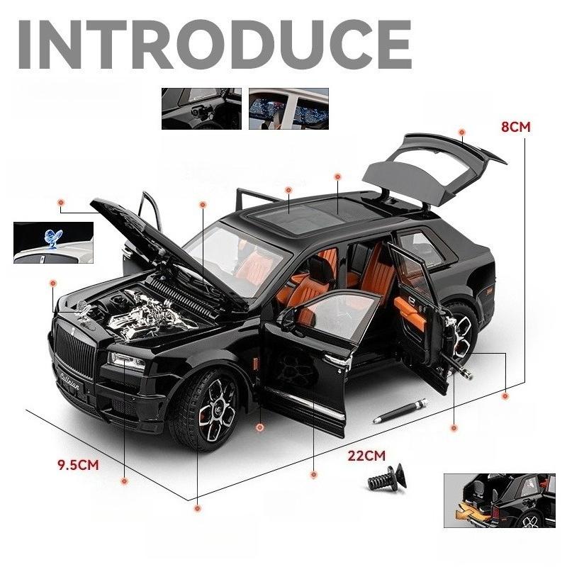 1:20 Rolls-Royce Cullinan SUV High Simulation Diecast Metal Alloy Model car Sound Light Pull Back Collection Kids Toy Gifts