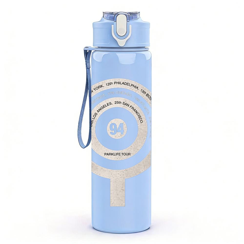 PC Target Circle Minimalist Line Art Print 750ml colorful plastic sports water bottle leakproof pop up lid with straw for outdoor work home use
