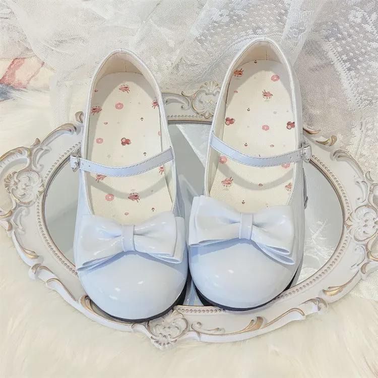 Women's 2024 Cute Round-Toe Lolita Mary Jane Leather Shoes with Thick Heels