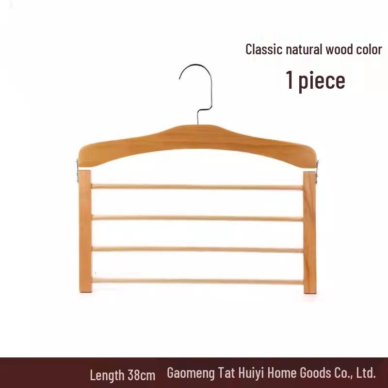 Solid Wood Multi-Layer Hanger for Pants, Towels, Scarves, and Ties
