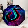 Neon Tik-tok Logo Art Umbrella 8-Frame for Travel, camping, Casual Lightweight Portable Umbrella, Essential for every family Holidays Gift