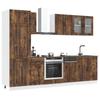 8 Piece Kitchen Cabinet Set Lucca Smoked Oak Wood Based Material