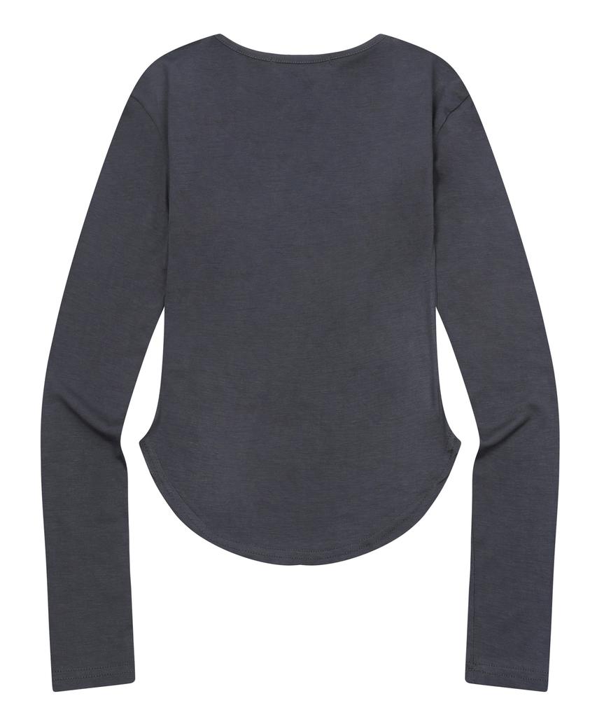 MUCENT Muse Cut U-Neck Rounded Long Sleeve Tee (4 Colors)