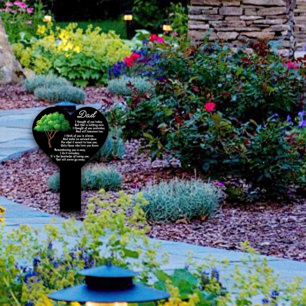 Cmentarny Nagrobny Znak Oznaczenie Akrylowe Serce Pamiątkowa Tabliczka Pamięci Palik do Dziedzińca Podwórka Rodzinny Cmentarz Pogrzebowy Trawnik