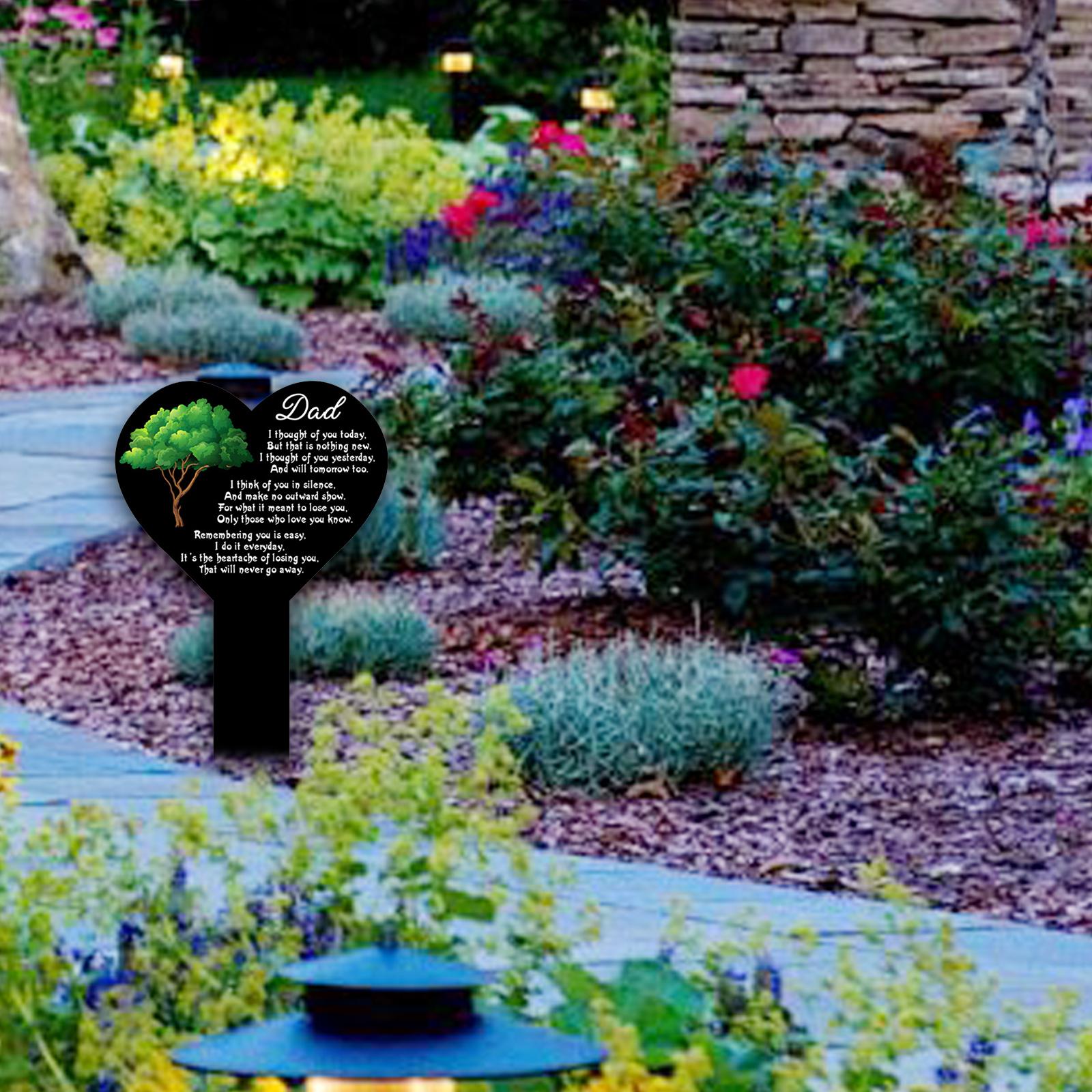 

Кладбищенская могильная табличка-маркер Акриловое сердце Мемориальная табличка для поминовения Колышек для двора, заднего двора, семейного кладбища, похоронной лужайки