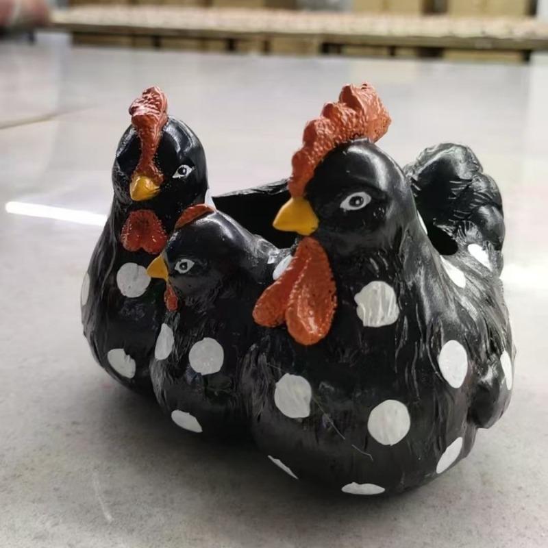 Vaso da Fiori Gallina Stile Campagnolo da Esterno Resina Artigianato Creativo Decorazione Casa Pezzo Decorazione Giardino Pezzo in Resina