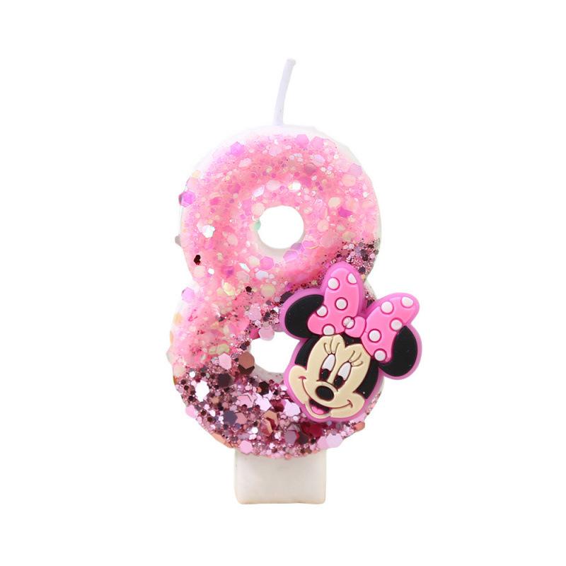 Cartoon Birthday Candle with Sequins - Number 7