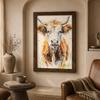 Animal Wall Art, Farmhouse Horse Highland Cow Sheep Canvas Painting, Wildlife Poster Print for Farmhouse Country Room Decor