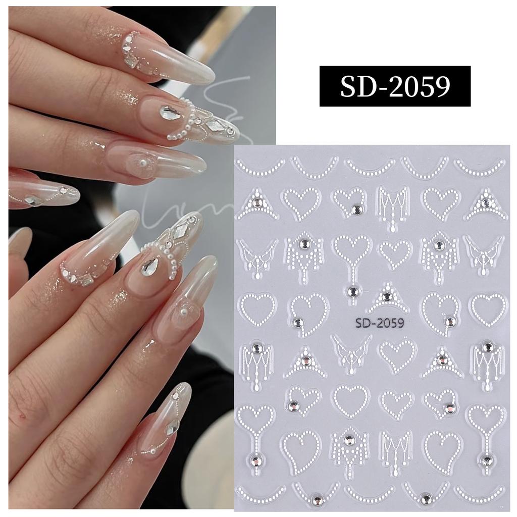 5D Relief Ins Wind Nail Art Sticker Premium Light Luxury With Diamond Bronzing Nail Sticker