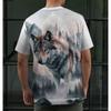 Sommer T-Shirt Tier Wolf 3D-Druck Kurzärmelig Street Shoot Übergroße Oberteile Mode Freizeitkleidung Herren T-Shirt