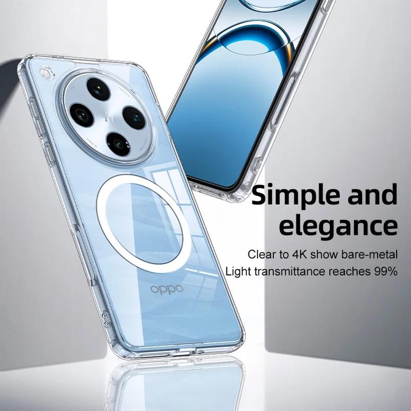 Custodia Posteriore Magnetica Opaca in PC Magsafe per OPPO Find X8 Pro, per Find X8 Find X7 Ultra, Assorbimento per Ricarica Wireless