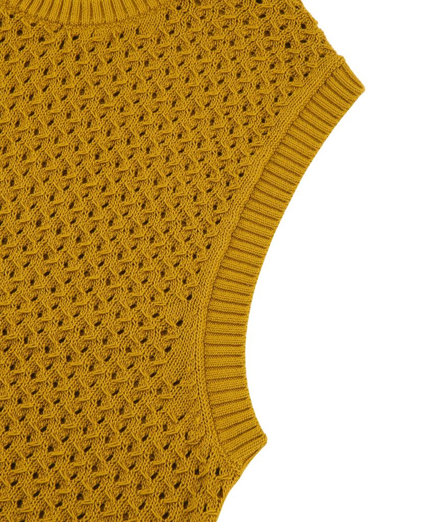 Il Corso Honeycomb Mesh Knit Vest Dark Yellow