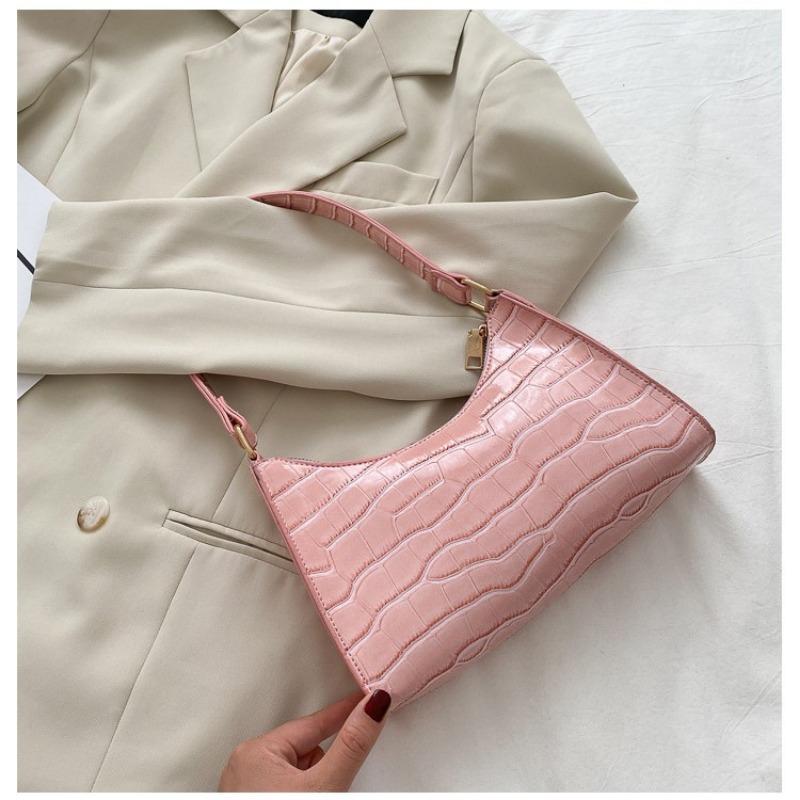 Niche Retro Bag Women's Summer New Trendy Little Crocodile Pattern Underarm Bag Stick Bag Single Shoulder Messenger Bag