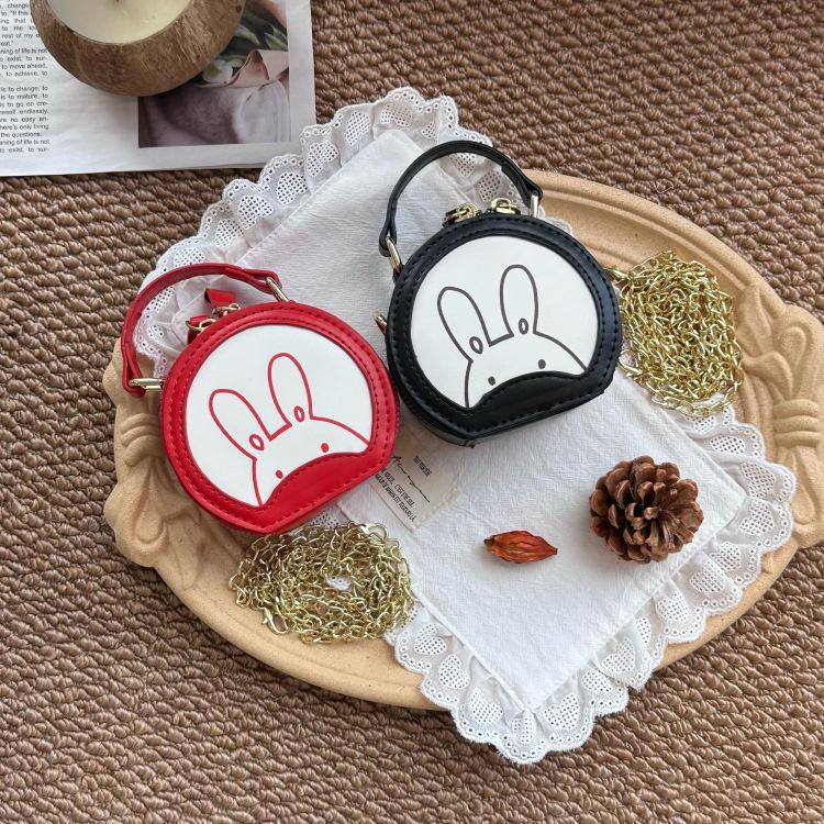 2025 Fashionable Girls' Rabbit Crossbody & Tote Bag – Cute Round Accessory for Little Girls