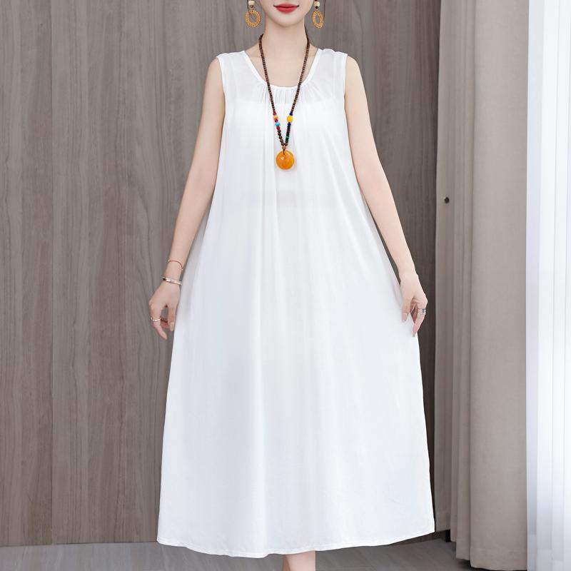 

Элегантное женское летнее платье свободного покроя без рукавов больших размеров повседневные платья винтажная одежда 5XL