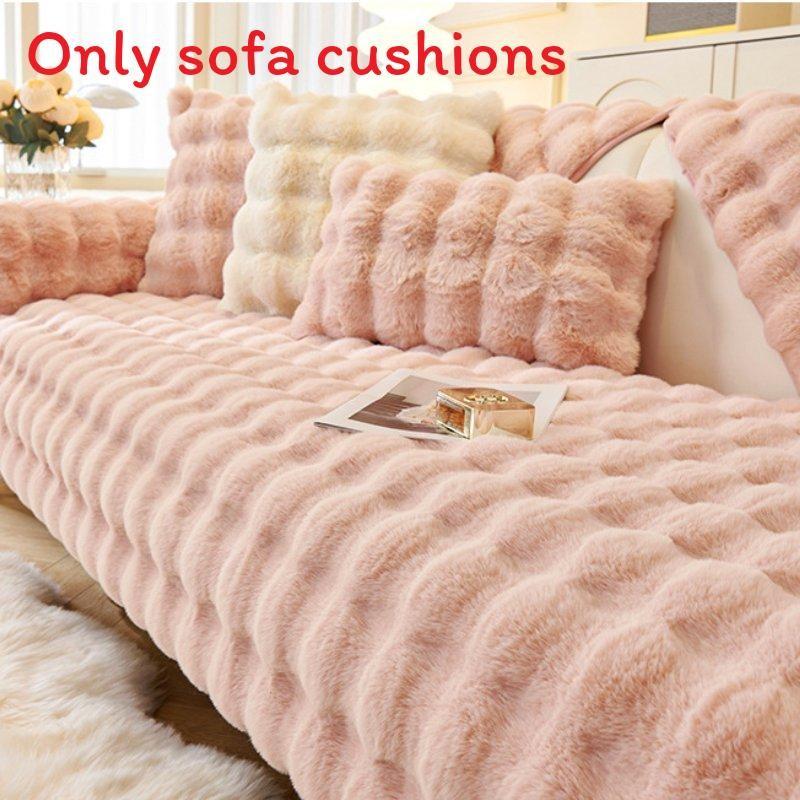 Warm Sofa Plush Cover Non Slip Cushion Covers Winter Quick Heat Furniture Decor