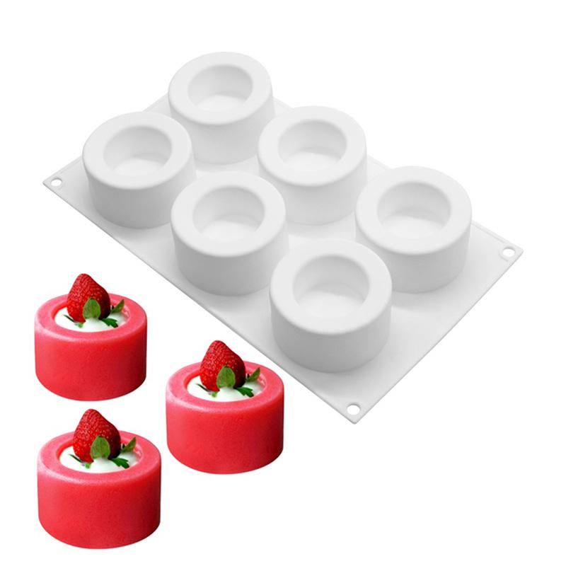 6 Compartments Silicone Pudding Cup Cake Mold French Dessert Mousse Cake Mold