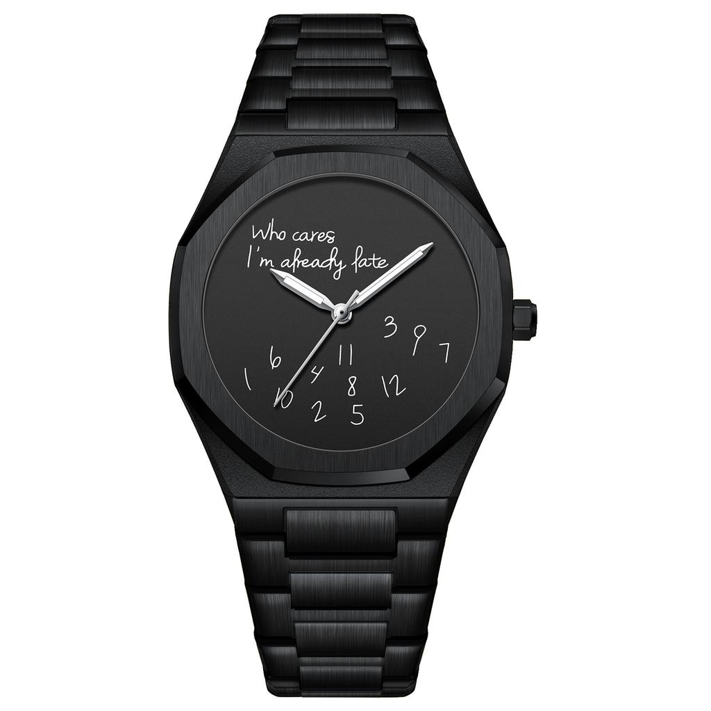 Men Watch Classic Business Arabic Digital Steel Strip Waterproof Luminous Wristwatch