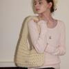 Wool 100% Handmade Crochet Shoulder Bag _ Cream