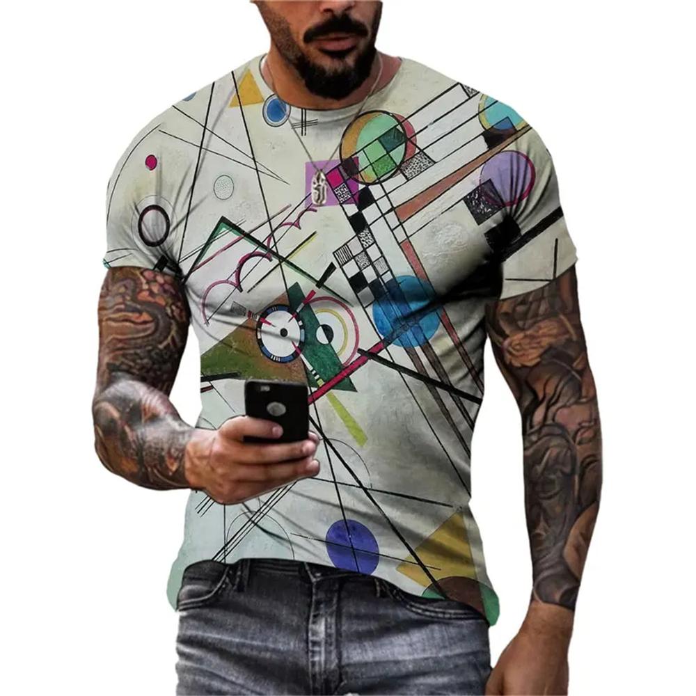 New Abstract Graffiti Street Style Men's T-Shirt 3D Stereo Printing Trend Fashion Harajuku Round Neck Short Sleeve T Shirts Tops