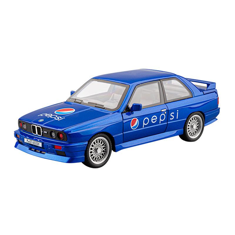 1/24 BMW M3 E30 Soda Version Boxed BMW Alloy Car Model, Suitable for Toy Cars for Children Aged 3-12 Years Old, Adults Can Collect Ornaments and Gifts