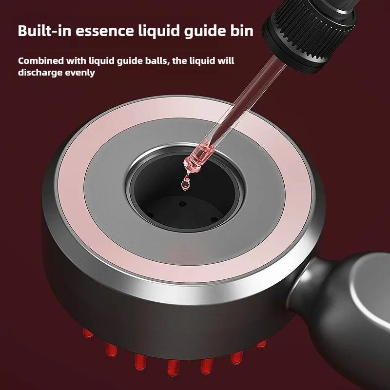 Electric Vibration Massage Comb Red Light Hair Follicle Comb Scalp Oil Liquid Applicator Head Massager Hair Growth Anti Loss