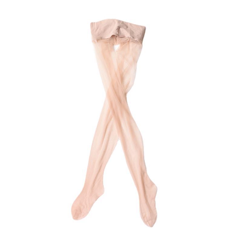 Seamless Plus Size Silky Black Sheer Stockings with Open Crotch for Women