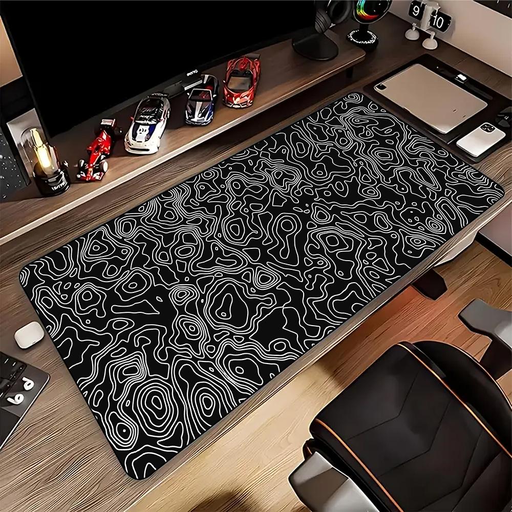 Large XXL Gaming Mousepad Art Black And White Line x x Desk Mat Anime Theme Keyboard Gamer Mouse Pad for Esports