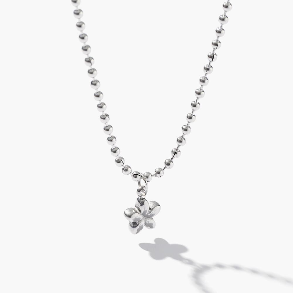 Jbans Classic Volume Flower Pendant Ball Chain Necklace (C2503-An954_Sv)