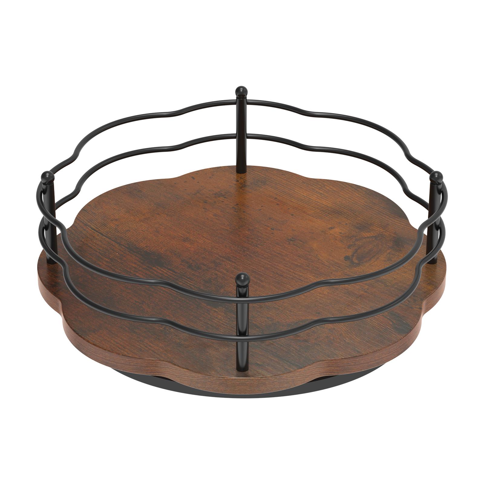 Lazy Susan Organizer 360° Rotating Turntable Organizer Multifunctional Rotating Spice Rack for Cabinet Pantry Kitchen Countertop коричневый