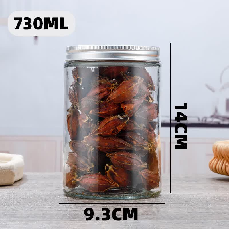 ZISIZ Transparent Glass Food Storage Canister Set (5-Pack)