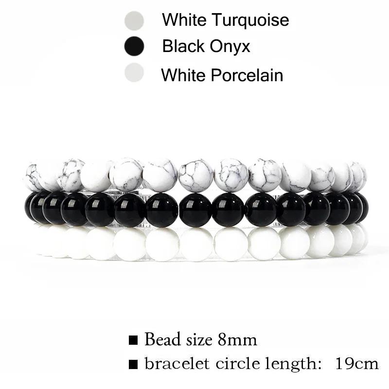 kirykle Natural Stone Bracelet Sets 3Pcs/set Obsidian Hematite Tiger Eye Beads Bracelets Men for Health Protection Soul Jewelry
