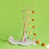 Boredom Cats Chasing Toy with Felt Fruit Ball And Natural Rope Teaser Wand Enrichment Toy For Climbing Hunting Activity