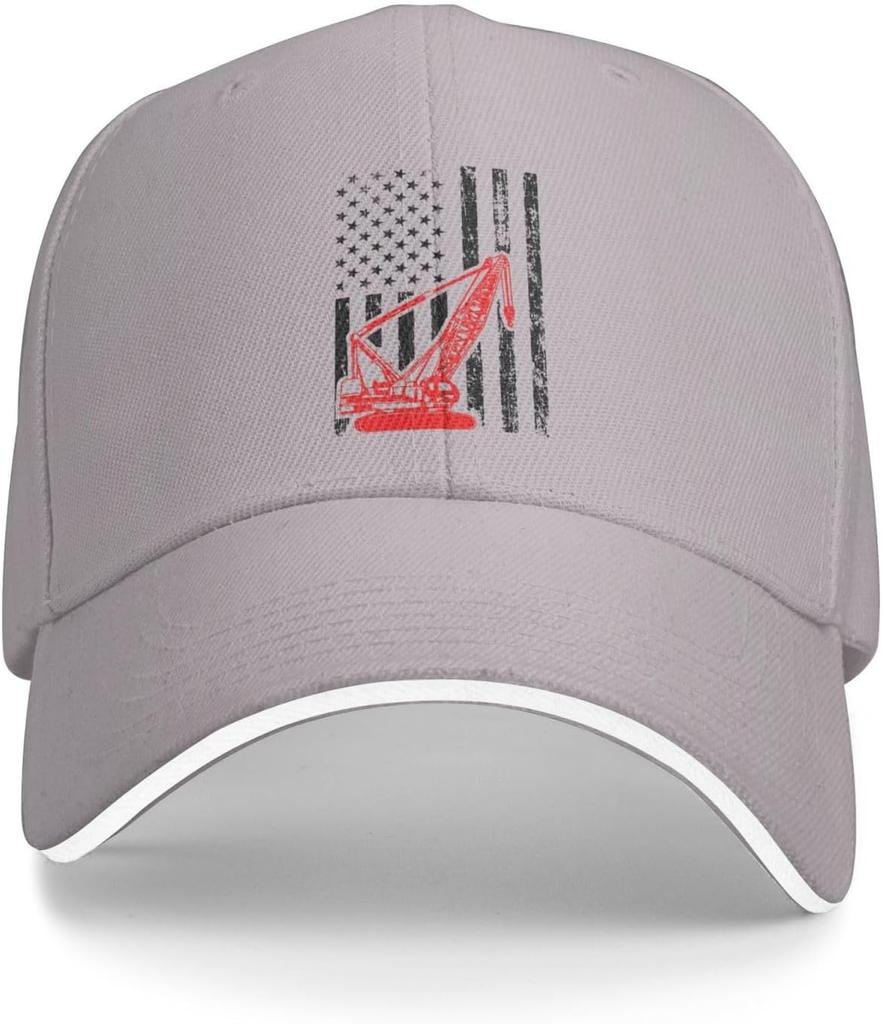 Crane Operator Heavy Machinery Graphic Baseball Cap Durable Polyester Adjustable Outdoor Cap for Men Women