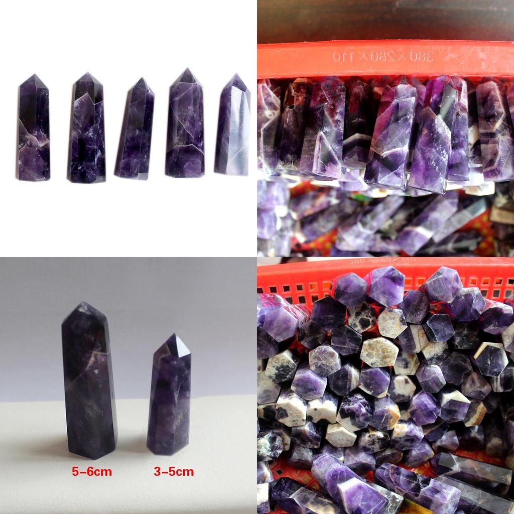 Exquisite natürliche lila Traum-Amethyst-Quarz-Kristallstein-Spitze sechseckiger Stab