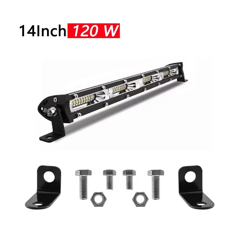 7 Inch 14 Inch LED Work Light Ultra-thin Single Row LED Light Bar for Off-road 4x4 Jeep Truck Tractor Fog Light