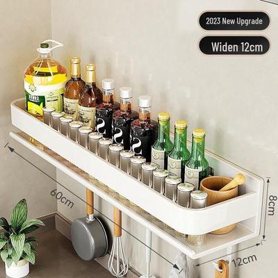 Scaffale da Cucina da Parete Senza Foratura