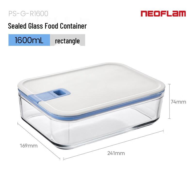 ZISIZ Neoflam Microwave & Freezer Safe Glass Food Container