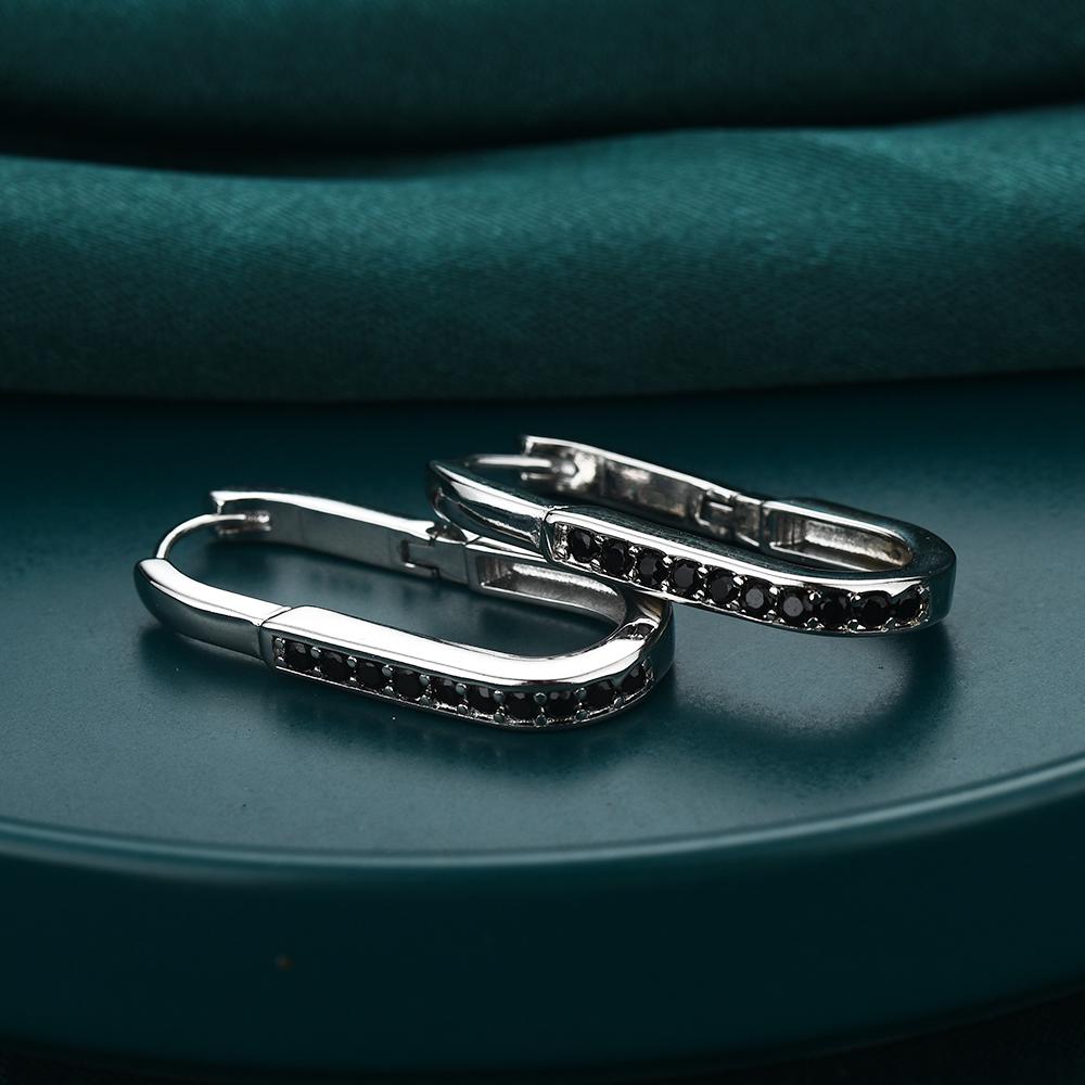 Black Awn Schwarze Schmuck-Creolen für Frauen, Hoop-Ohr-Geschenk-Ohrring