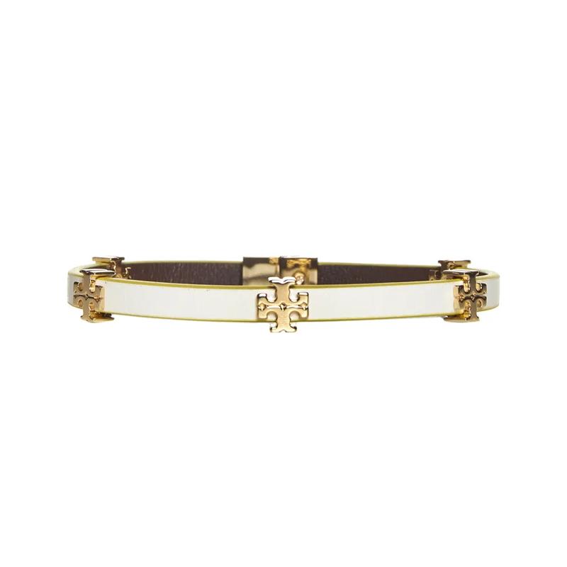 TORY BURCH Fashionable and casual leather bracelet for women 147235-700-White M/L
