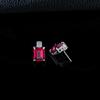 Sterling Silver Ruby Stud Earrings - Emerald Cut Gemstone for Dates, Anniversaries, Business